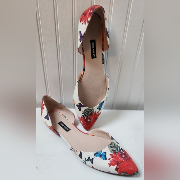 Nine West Shoes - Nine West Starship D'Orsay Printed Flower and Butterfly Flats NIB